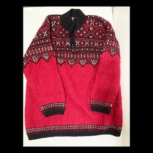 Jones New York 2xl Black & Red Wool Mohair Sweater